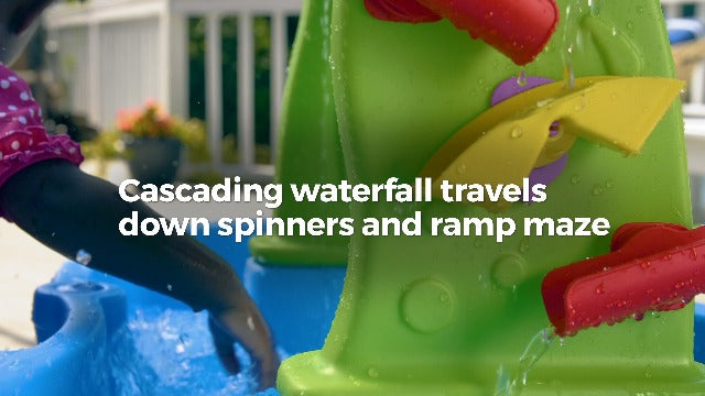 Step2 Rain Showers Splash Pond Toddler Water Table, Outdoor Kids Water Sensory Table, Ages 1.5+ Years Old, 13 Piece Water Toy Accessories, Blue & Green