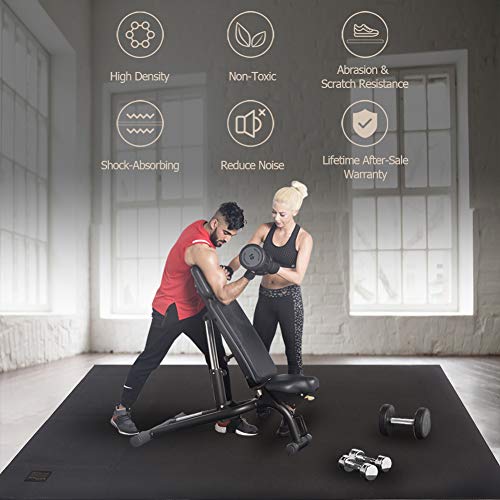 GXMMAT Extra Large Exercise Mat 10'x6'x7mm, Ultra Durable Workout Mats for Home Gym Flooring, Shoe-Friendly Non-Slip Cardio Mat for MMA, Plyo, Jump, All-Purpose Fitness
