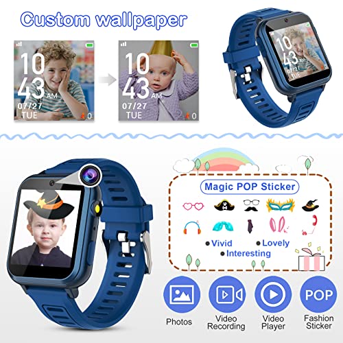 Smart Watch for Kids With 24 Games Alarm Clock, Touchscreen, Calendaring Camera Music Player Time Display Video & Audio Recording, Toys for 3-12 Years Old Boys Toddler