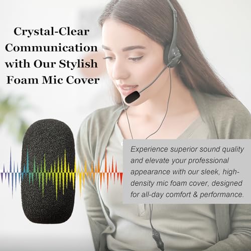 10 Pack Foam Windscreen for Headset Microphone - Sponge Mini Foam Shield, High-Density Mic Covers for Lavalier and Lapel Mics Protection