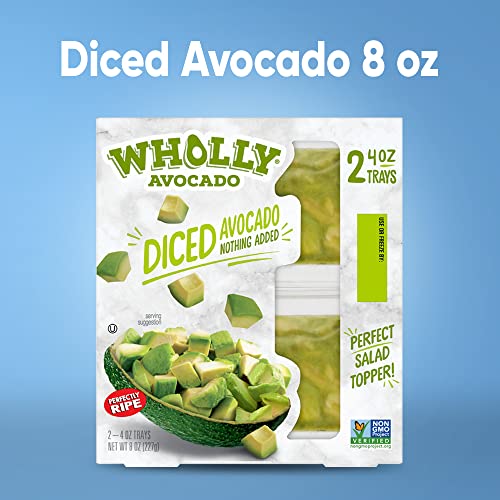 Wholly Avocado Diced, 4 oz Tray (2 Pack)