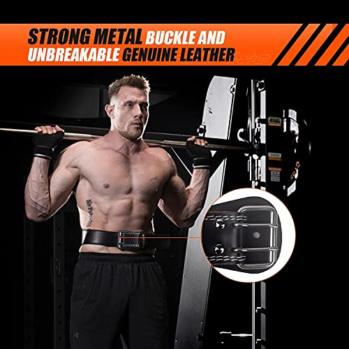 Genuine Leather Weight Lifting Belt for Men Gym Weight Belt Lumbar Back Support Powerlifting Weightlifting Heavy Duty Workout Training Strength Training Equipment