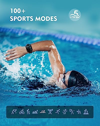 Smart Watch for Women Men with Bluetooth 5.0 Call SOS,14-Day Battery Life,1.83" Fitness Tracker Watch with [24H Heart Rate SpO2 Sleep Monitor],5ATM Watreproof Calculator Music Speaker for Android&iOS