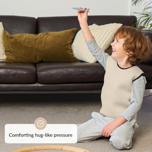 Compression Vest for Kids | Provide Deep Pressure Comfort | ADHD Tools for Kids | Autism Sensory Clothing | Comfortable Design | Compression Shirt Kids | Ensure a Secure Feeling Beige