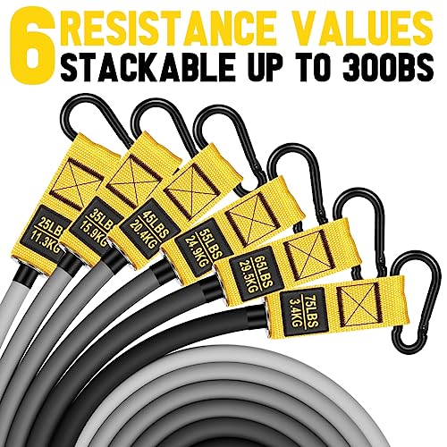 Heavy Exercise Bands Resistance Bands Set for Working Out, 300lbs Fitness Workout Bands with Handles, Door Anchor, Leg Ankle Straps, Home Gym Workout Equipment for Men Strength Training Stretching