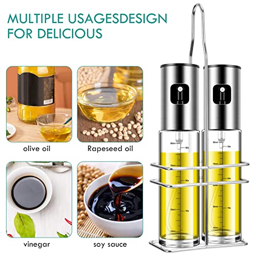 Oil Sprayer, Oil Sprayer with Olive Oil Holder, Fried Chicken, BBQ, Baking, Barbecue, Air Fryer, Salad, Olive Oil Dispenser Set