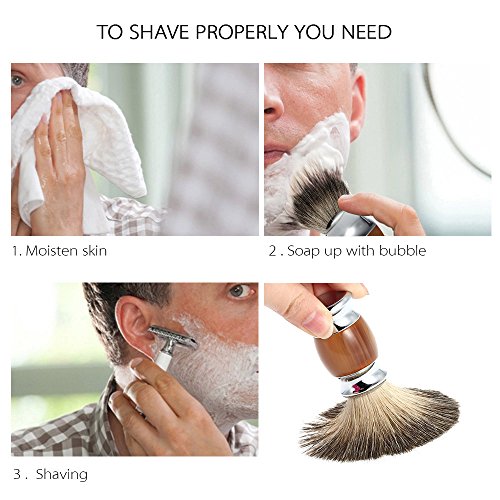 Professional Pure Badger Hair Shaving Brush Resin Handle Barber Salon Men Facial Beard Cleaning Appliance Shave Tool Shaving Razor Brush