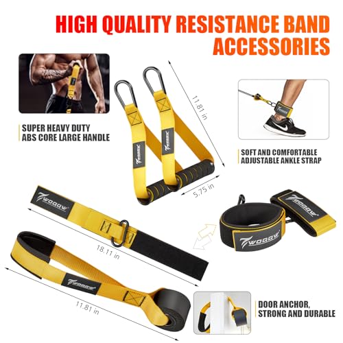 Heavy Resistance Bands, 350lbs Exercise Bands with Handles, Workout Bands for Working Out Men, Weight Bands Set with Door Anchor and Ankle Straps, Home Gym Fitness Strength Training Equipment