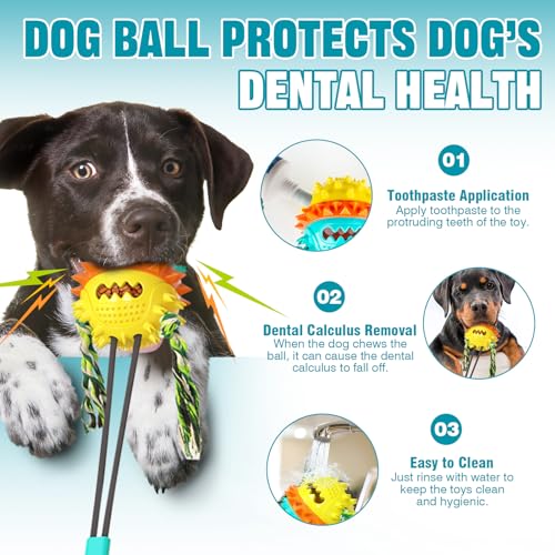 Dog Toys for Aggressive Chewers Interactive Indestructible Puzzle Stimulating Chew Toy Suction Cup Tug of War Enrichment Rope Boredom Busy Self Play Food Teething Puppy Dispensing Squeaky Ball Dogs