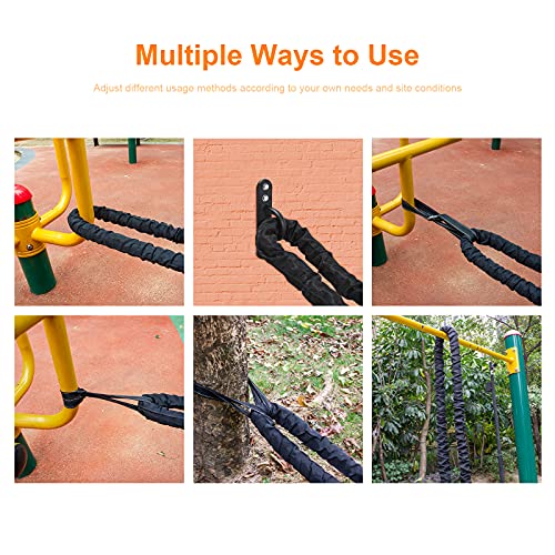 Jump Rope Battle Rope Exercise Rope 1.5inch,Heavy Exercise Rope Weighted Jump Rope 40ft, Battle Rope 40ft,Training Heavy Rope for Workout Exercise