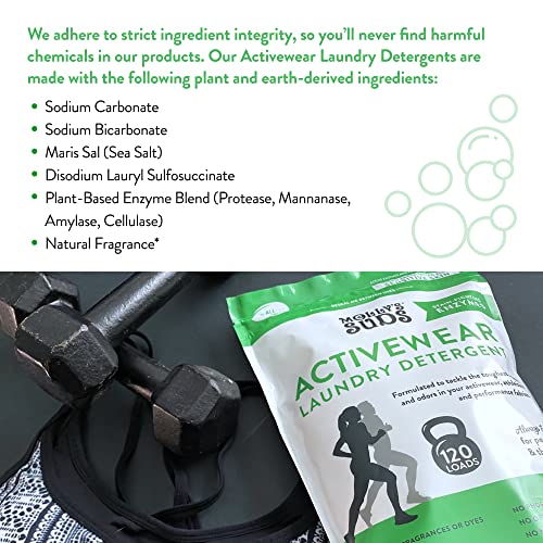 Molly's Suds Active Wear Laundry Detergent | Natural Extra Strength Laundry Powder, Stain Fighting for Performance Fabrics and Sensitive Skin | 120 Loads