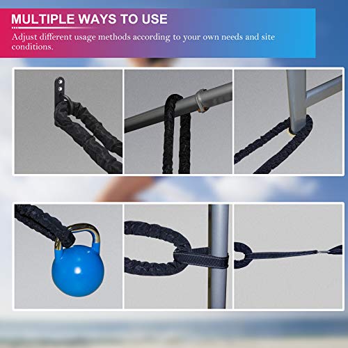 Battle Rope Workout Equipment 30FT Exercise Heavy Weighted Diameter Battle Rope with Protective Cover Exercise Equipment Core Strength Training
