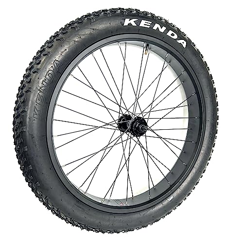 Fat Bike Front Wheel 26''x4.0 Tyre Hub Spokes Black Alloy Aluminum Snow Bicycle fatbike Rim Wheel 26 Bolt On