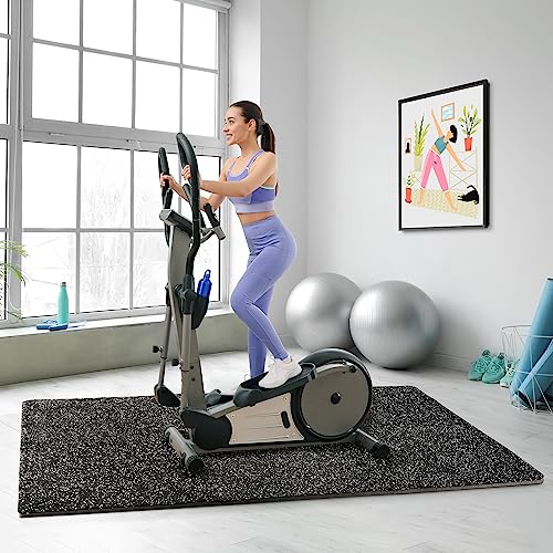 Sivan Fitness 1/2" Thick Rubber Top High-Density EVA Foam Gym Flooring for Home Gym - 48 Sq Ft Exercise Mat Tiles for Workout, Yoga, MMA, Heavy Exercise Equipment Mat - 12 Interlocking Gym Floor Mat