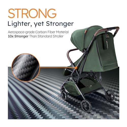 Lightweight Baby Stroller, Ultra Compact & Airplane-Friendly Travel Stroller, One-Handed Folding Stroller for Toddler, Only 11.5 lbs, Green