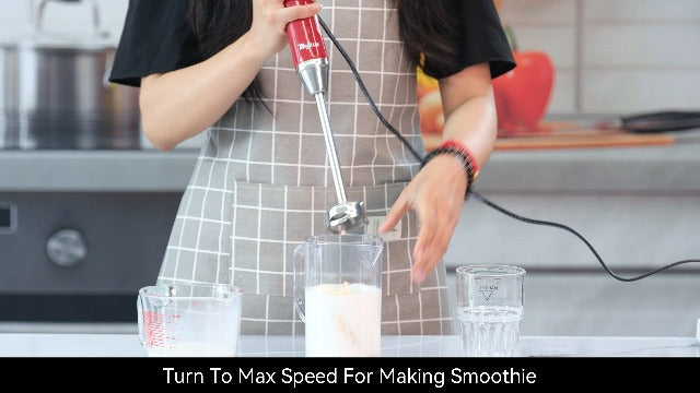 Magiccos Immersion Stick Hand Blender - 9 Speeds Contorl, Slim Stick Blender Wand, 350W DC Motor, For Shakes and Smoothies, Puree Baby Food & Soup, Whisk & Milk Frother Attachments(Black)