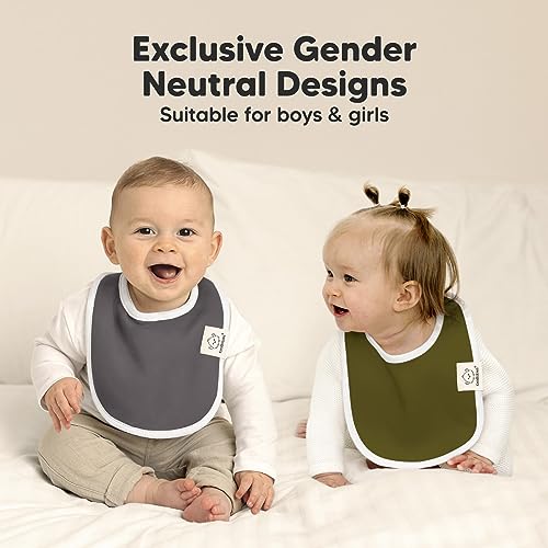 8-Pack Organic Baby Bibs for Girls & Boys - Teething Baby Bib, Baby Boy Bibs, Baby Girl Bibs, Newborn Bibs, Baby Drool Bibs for Infant, Toddler, Bibs for Baby Boy, Bibs for Baby Girl (Basics)