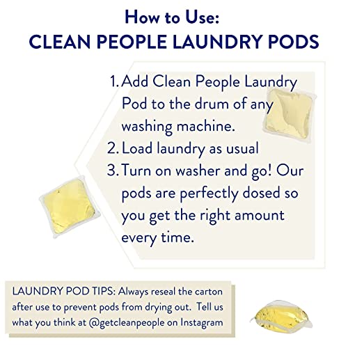Clean People Laundry Detergent Pods - Hypoallergenic Laundry Pods - Ultra Concentrated, Recyclable Packaging, Stain Fighting - Fresh Scent, 96 Pack