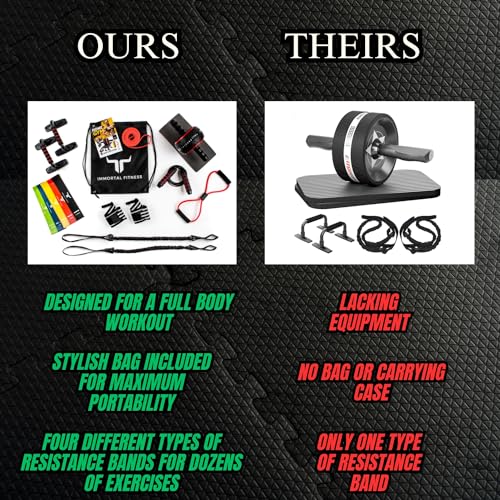Portable Home Workout Resistance Set - Physical Therapy at Home - Resistance Bands, Jump Rope, Ab Wheel, Push-up Bars, and More! Great for Training at Home or on The Go