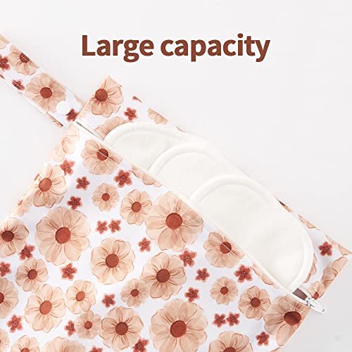 3 Set Wet Bag Storage Bag Waterproof Washable Travel Bags, Beach, Pool, Gym Bag for Swimsuits & Wet Clothes (Flower)