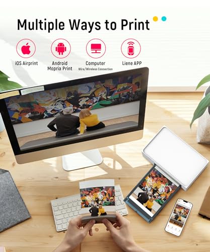 Liene 4x6'' Photo Printer, Wi-Fi, 20 Sheets, Full-Color, Instant Printer for iPhone, Android, Smartphone, Thermal dye Sublimation for Home Use