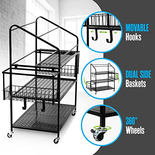 Houseables Weight Rack for Home Gym, Home Gym Storage Rack, 39"x16", 200LB Capacity, Metal, Dumbbell Rack, Workout Equipment Storage, Yoga Mat Stand, Organizer for Dumbbells, Weights, Kettlebell, Band
