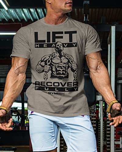 Lift Heavy Recover Fully T-Shirts for Workout, Funny Gym Shirt for Men