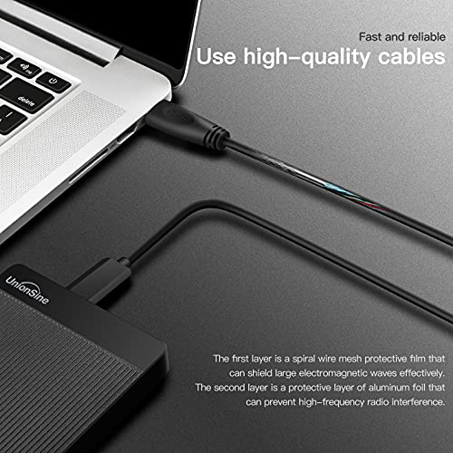 UnionSine 5TB Ultra Slim Portable External Hard Drive USB3.0 HDD Storage Compatible for PC, Desktop, Laptop, Xbox One, Xbox one, PS4(Black) HD2510