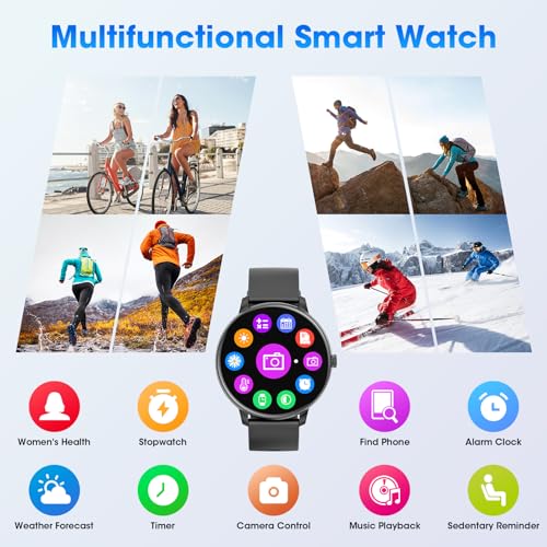 Smart Watch for Men Women (Answer/Make Calls), Smartwatch for Android iPhone, 1.39" Fitness Tracker with Heart Rate Blood Oxygen Sleep Monitor Pedometer (Black)