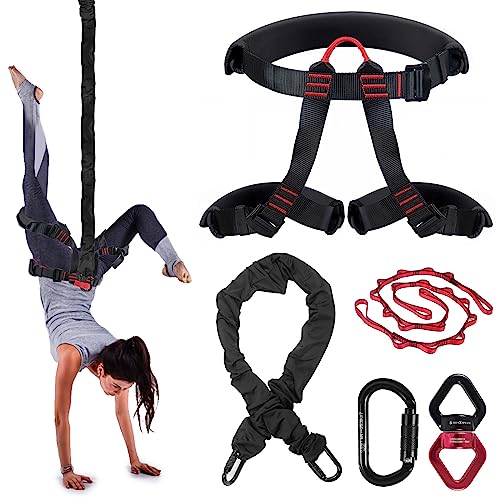 DASKING Upgraded Version Heavy Bungee Resistance Band Set Grawyti Yoga Bungee Cord Resistance Belt Set 4D Bungee Dance Rope Workout Fitness Home Gym Professional Training Equipment
