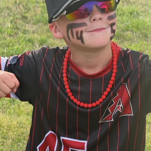 Philadelphia Phils Baseball Necklace For Men Women Baseballer Inspired Beaded Necklace Unisex Rhinestone Discoball Necklaces Jewelry-gift for baseball team lovers