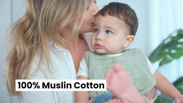 Comfy Cubs Muslin Baby Bibs, Drool Bibs, 100% Cotton Adjustable with Easy Snaps, Teething & Drooling, Soft & Absorbent