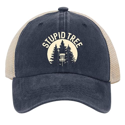 Disc Golf Snapback caps for Mens Stupid Tree Distressed Disc Golf Hat Disc Golf Gaming Gift for Womens