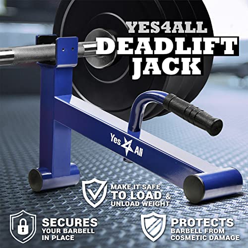 Yes4All Deadlift Jack/Barbell Stand Upload 600lb Barbell Plates for Deadlift Exercise, Squat Wedge for Squat/Weight Training