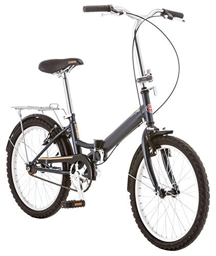 Schwinn Hinge Adult Folding Bike, 20-inch Wheels, Rear Carry Rack, Carrying Bag, Multiple Colors