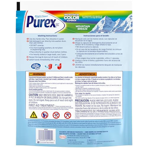 Purex 4-in-1 Laundry Detergent Pacs, Mountain Breeze, 70 Count