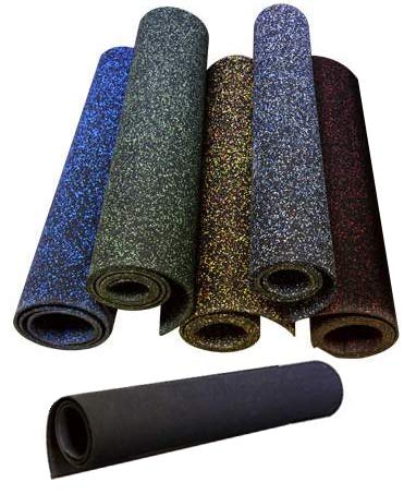 American Floor Mats 3/8in (9mm) Thick 10% Blue/Grey 4' x 6' Heavy Duty Rubber Rolls, Protective Exercise Mats, Home Gym Rubber Flooring