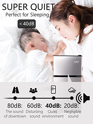 KRIB BLING Mini Fridge with Freezer on Top, 3.5 Cu.Ft Compact Refrigerator with 7 Levels Adjustable Thermostat, Small Refrigerator for Dorm, Office, Apartment, Silver
