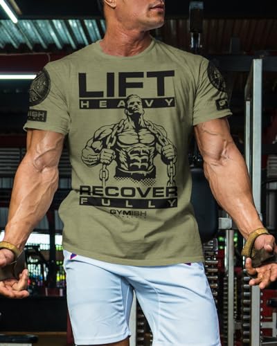 Lift Heavy Recover Fully T-Shirts for Workout, Funny Gym Shirt for Men