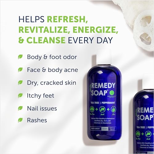 Truremedy Naturals Remedy Tea Tree Oil Body Wash - Body Wash That Helps Body Odor, Ringworm, & Skin Irritations - Tea Tree Soap Body Wash (1 pk, 12 oz)