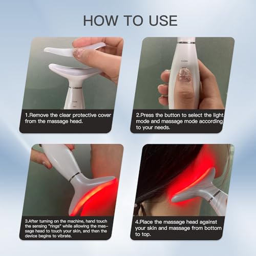 3-in-1 Beauty Massager for Face and Neck, Based on Triple Action LED, Thermal, and Vibration Technologies for Skin Care,Improve,Firm,Tightening and Smooth
