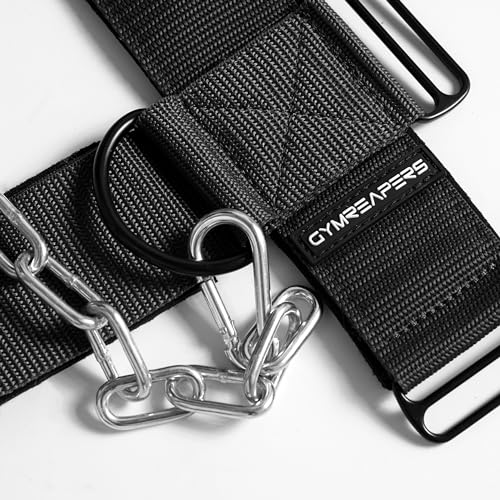 Gymreapers Neck Harness, Improve Neck Strength and Reduce Neck Pain - Neck Trainer with 29” Heavy Duty Stainless Steel Chain, Adjustable Neoprene Strap, Neck Harness for Gym & Home Use