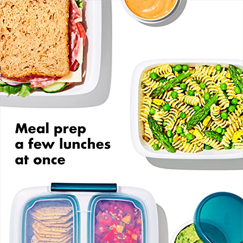 OXO Good Grips Prep & Go 10 Piece Set | Leakproof Food Storage | Ideal for leftovers, meal prep and work lunches | BPA Free | Microwave Safe | Dishwasher Safe | Freezer Safe | Odor and Stain Resistant