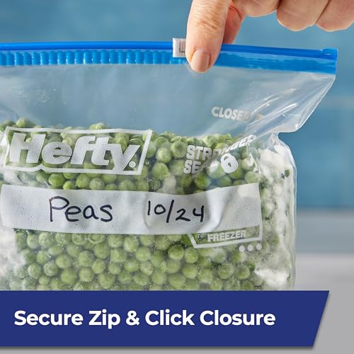 Hefty Slider Freezer Storage Bags, Quart Size, 74 Count