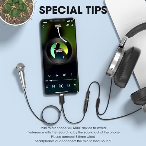 Mini Microphone for iPhone iPad Small ASMR Tiny Microphone for Voice Video Recording Singing, Vlogging, Podcasting YouTube (1 PCS Blue)