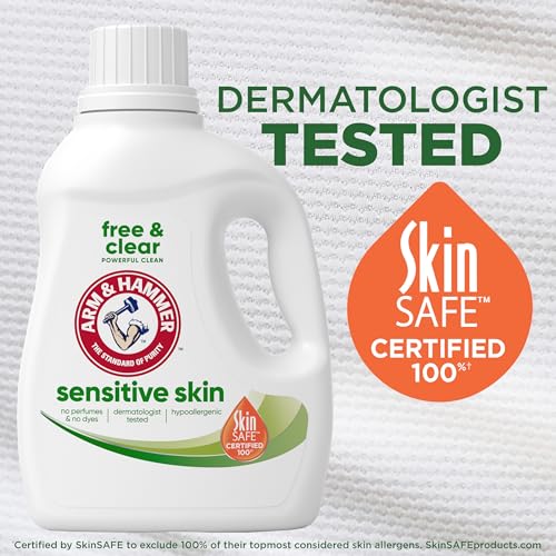 Arm & Hammer Sensitive Skin Free & Clear, 140 Loads Liquid Laundry Detergent, 140 Fl oz