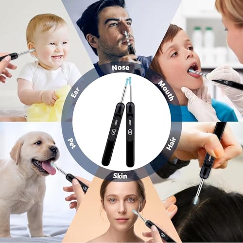 Ear Wax Removal Camera,Newly Upgraded 1080P Earpick,with IP67 Waterproof Lens,6 LED Lights,8Pcs Ear Care Kit for Daily Use,Wireless Visual Ear Scoop Tool for Android and iPhone Tablets,Black