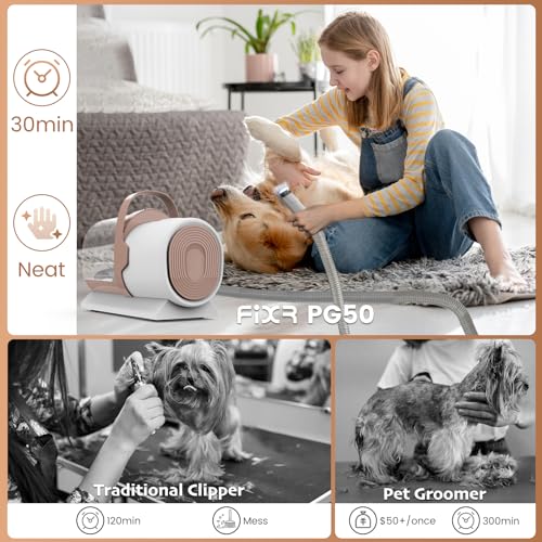 Dog Grooming Vacuum – Dog Hair Vacuum for Shedding Grooming, Pet Vacuum Grooming Kit with 11000Pa Suction Power – Includes 4 Grooming Tools for Dogs and Cats – Perfect for Pet Grooming, PG50.