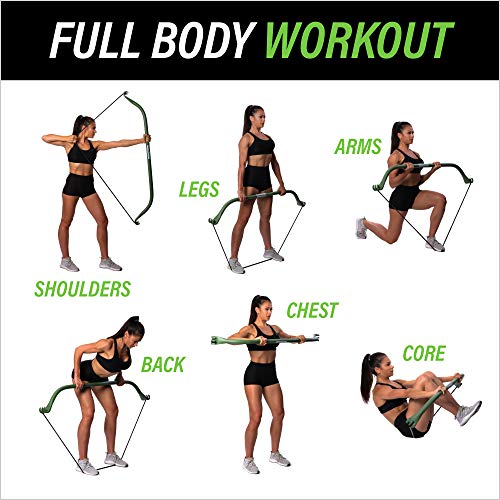 Travel Gorilla Bow Portable Home Gym Resistance Bands and Bar System for Fitness, Weightlifting and Exercise Kit, Full Body Workout Equipment Set