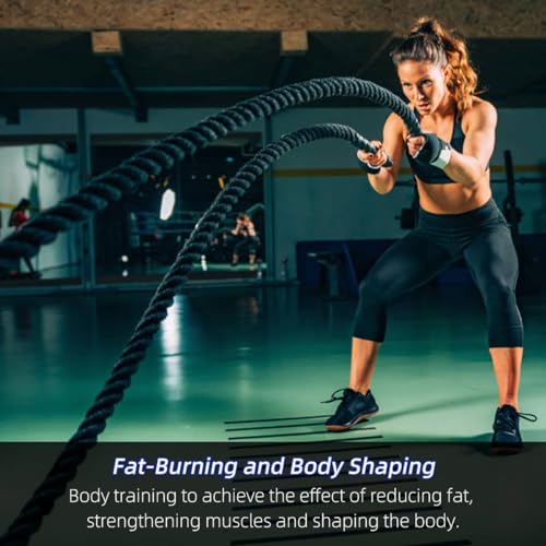 1.5" Diameter 30ft Battle Rope Battle Ropes for Exercise Workout Rope Exercise Rope Battle Ropes for Home Gym Heavy Ropes for Exercise Training Ropes for Working Out